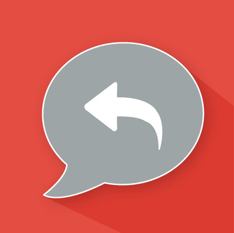 speech bubble with arrow pointing left icon